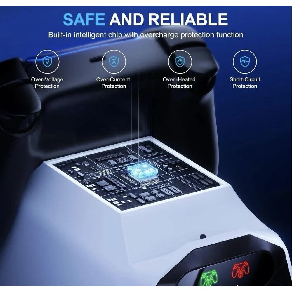 PS5 Controller Charging Station PS5 Charger Dock For Playstation 5 Blue